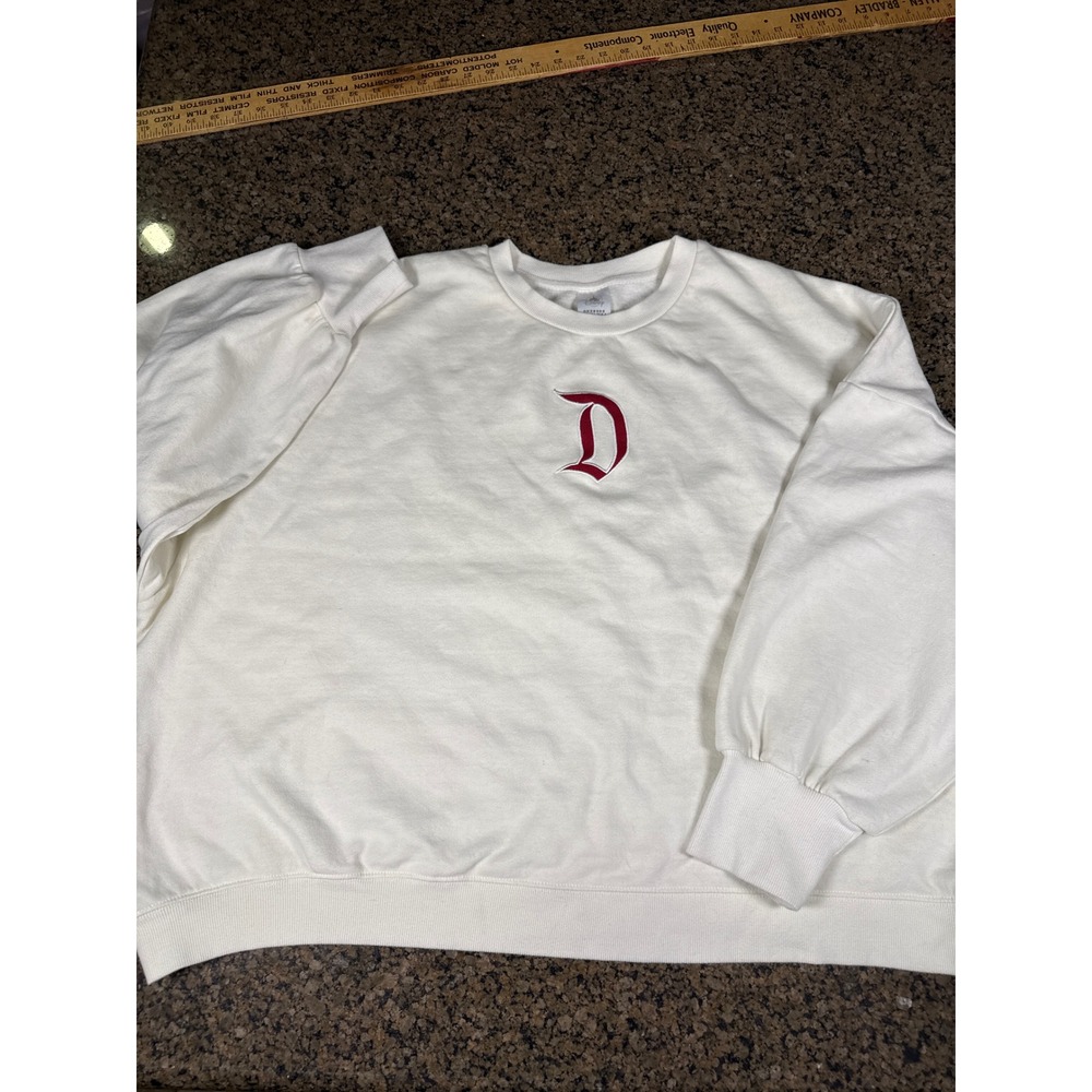 Disney Disneyland Spirit Jersey Sweatshirt Cream Red Puff Print 3X Plus Size